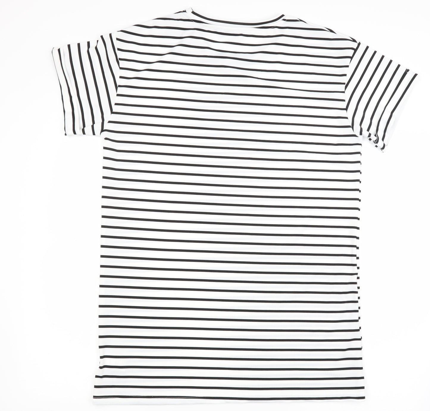 SheIn Womens White Striped  Basic T-Shirt Size L