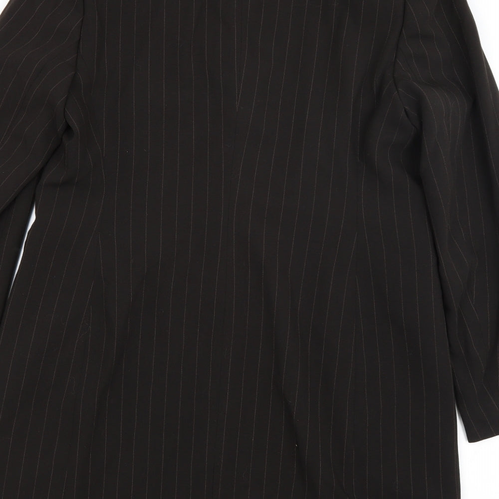 PLANET Womens Black Striped  Jacket Blazer Size 14