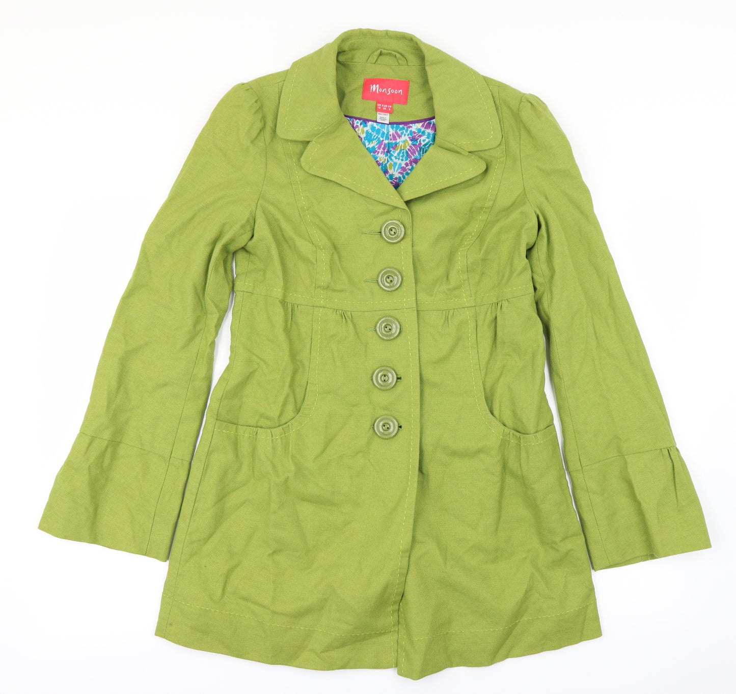 Monsoon Womens Green   Jacket Coat Size 10