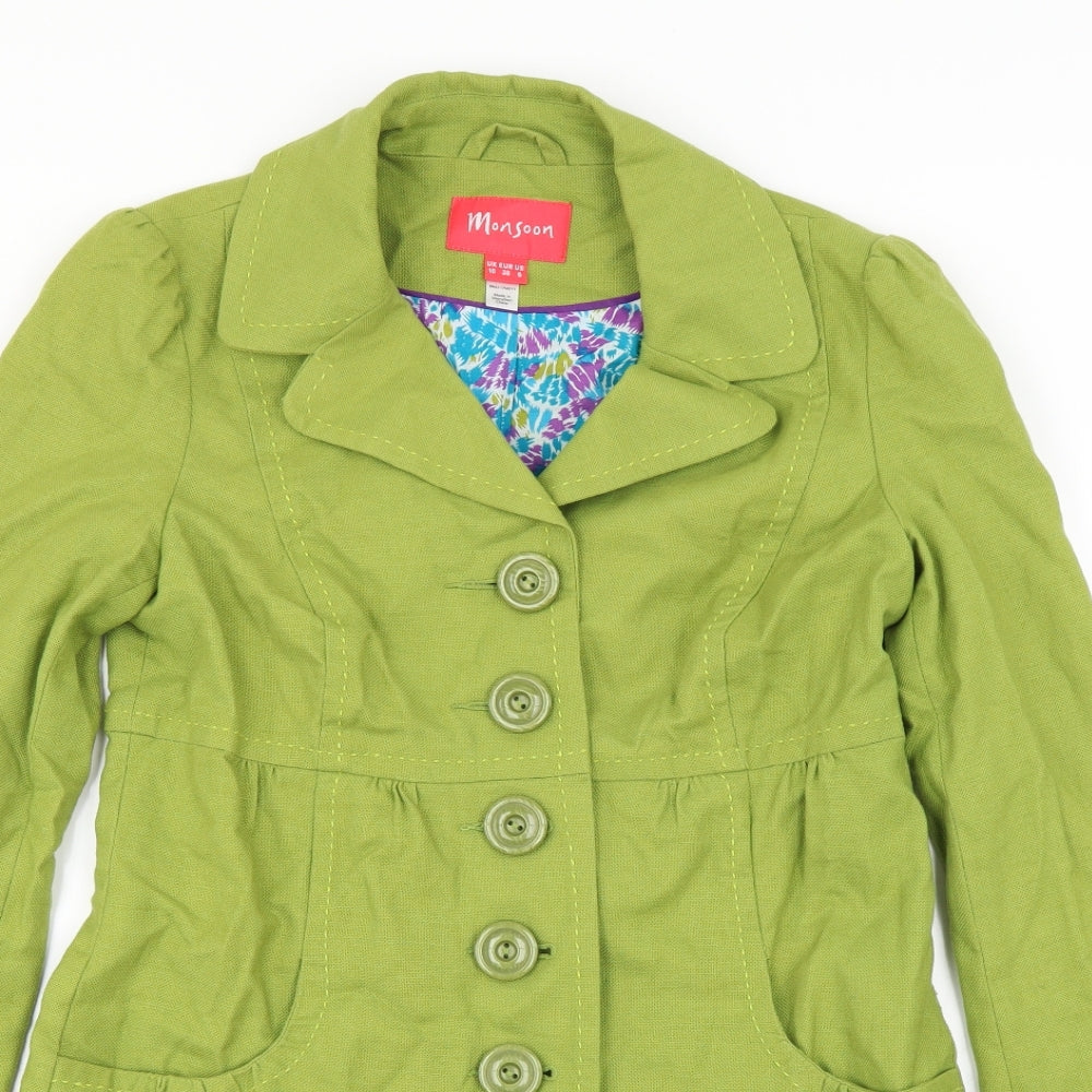 Monsoon Womens Green   Jacket Coat Size 10