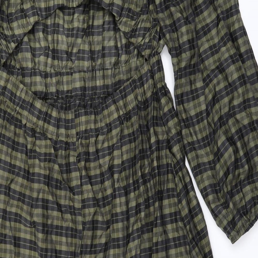 H&M Womens Green Camouflage  A-Line  Size M