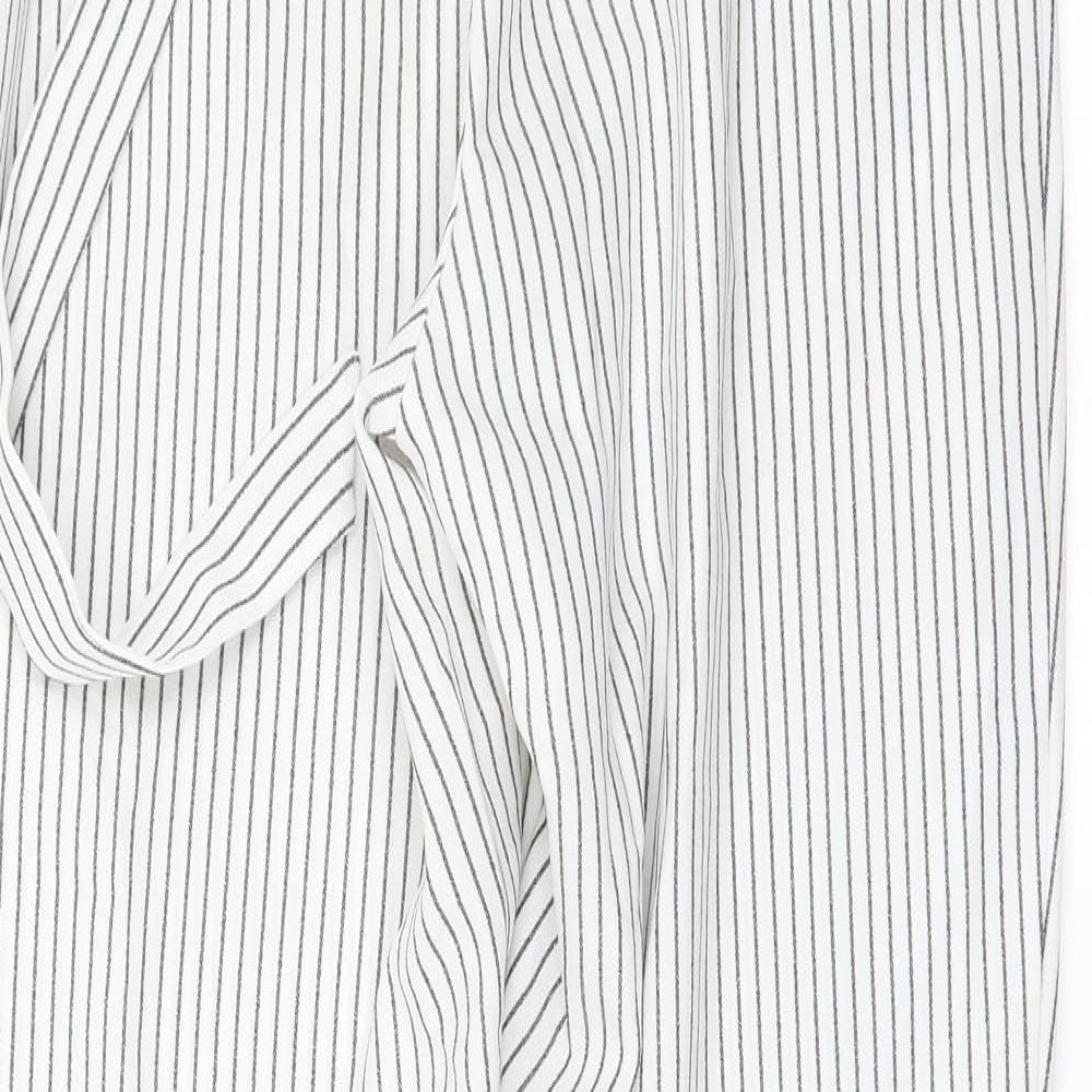 Primark Womens White Striped  Trousers  Size 8 L23 in