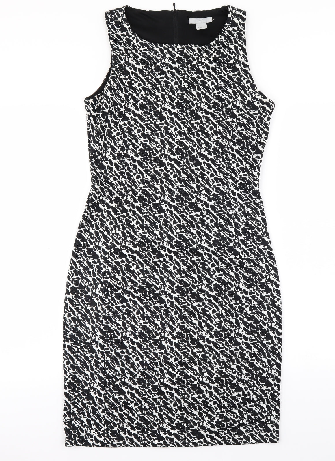H&M Womens Black Animal Print  Bodycon  Size 8