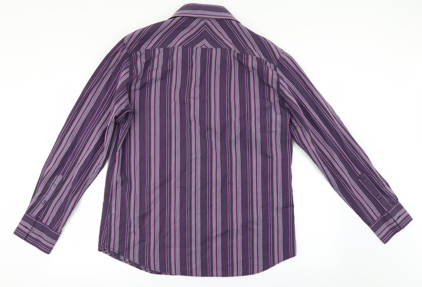 Burton Mens Purple Striped   Button-Up Size L