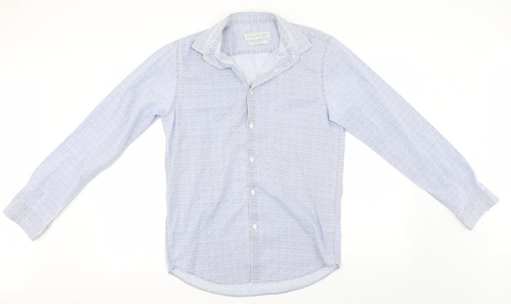 Primark Mens Blue Floral   Button-Up Size M