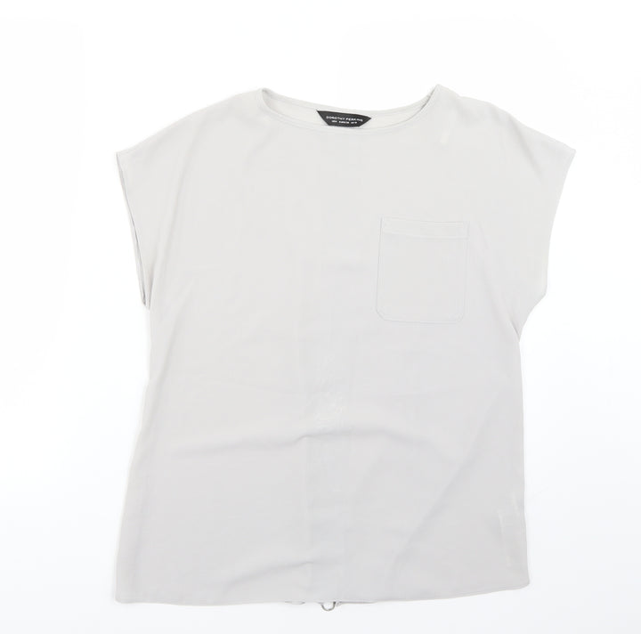 Dorothy Perkins Womens Grey   Basic T-Shirt Size 10