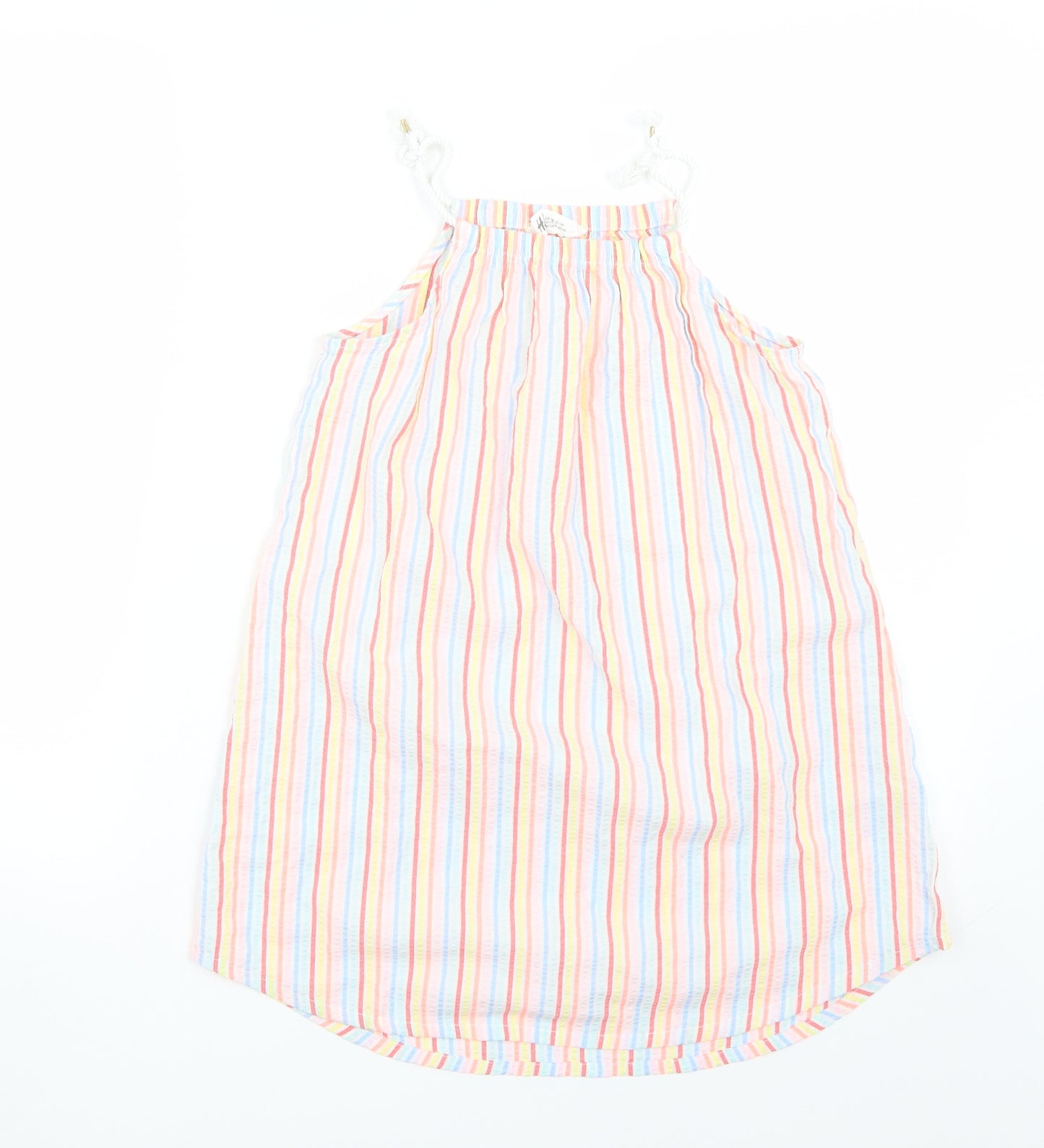 H&M Girls White Striped  Basic Blouse Size 7-8 Years