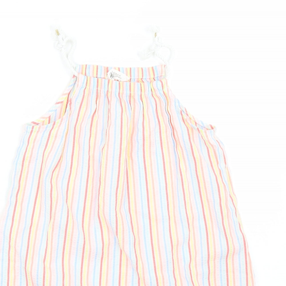 H&M Girls White Striped  Basic Blouse Size 7-8 Years