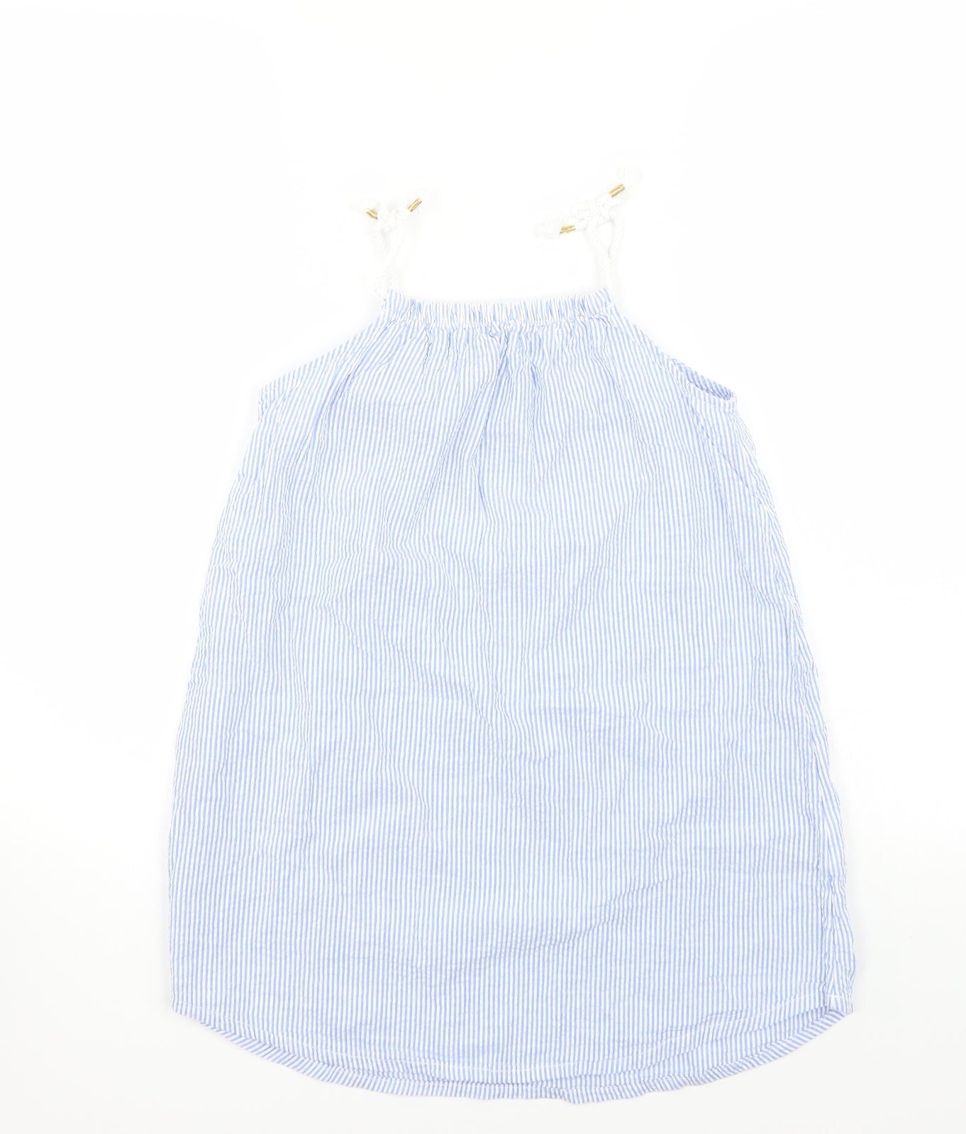 H&M Girls Blue Striped  Basic Blouse Size 7-8 Years