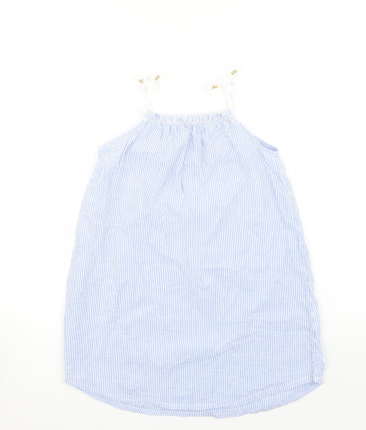 H&M Girls Blue Striped  Basic Blouse Size 7-8 Years
