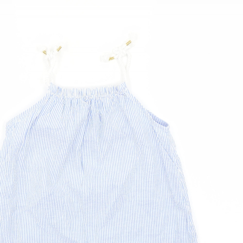 H&M Girls Blue Striped  Basic Blouse Size 7-8 Years