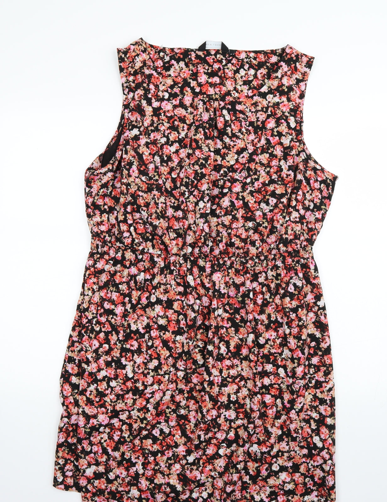 Newlook Womens Black Floral  A-Line  Size 18