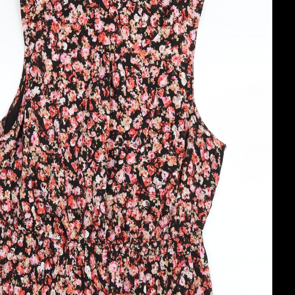 Newlook Womens Black Floral  A-Line  Size 18