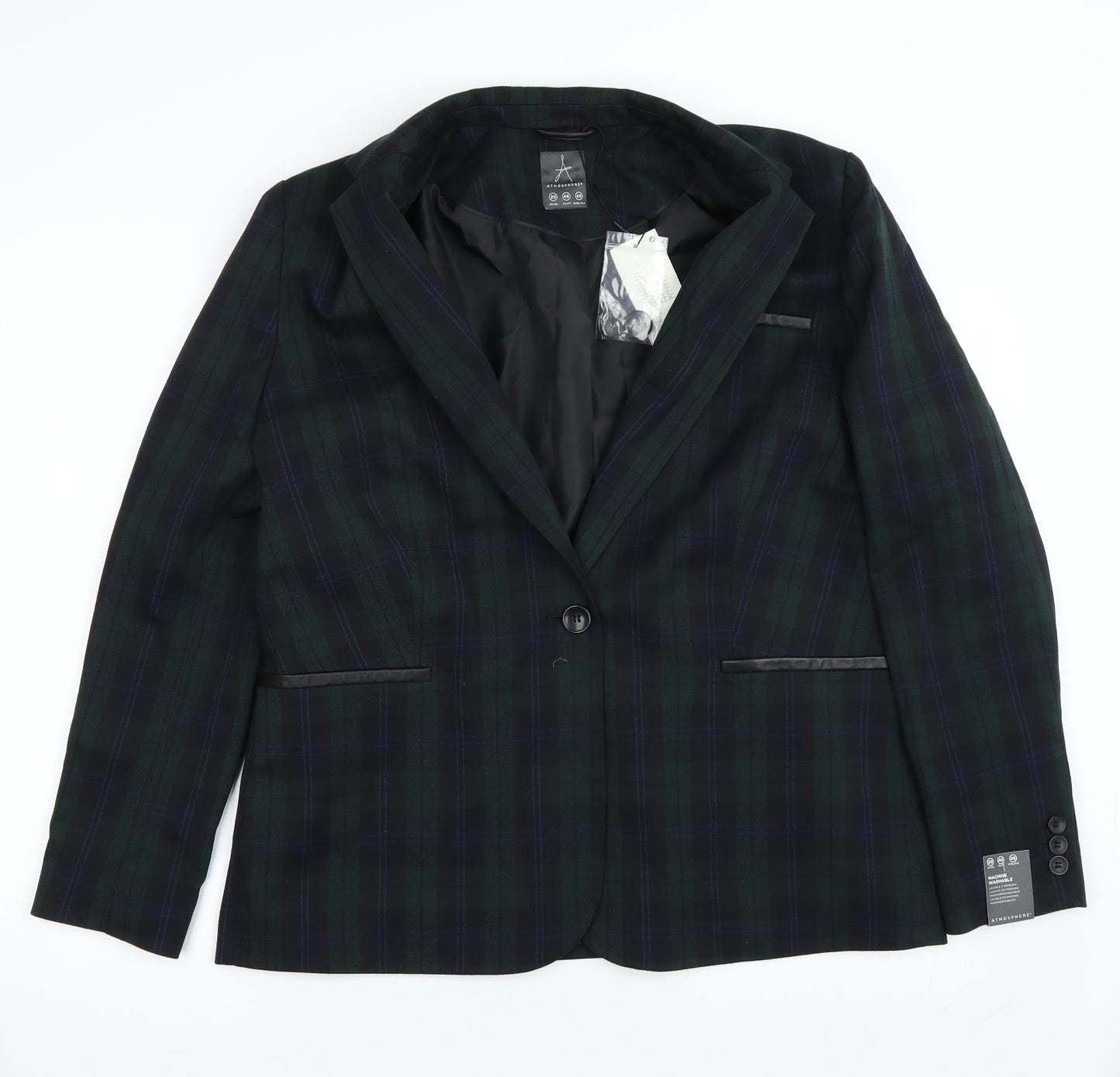 Primark Womens Green Check  Jacket Blazer Size 20