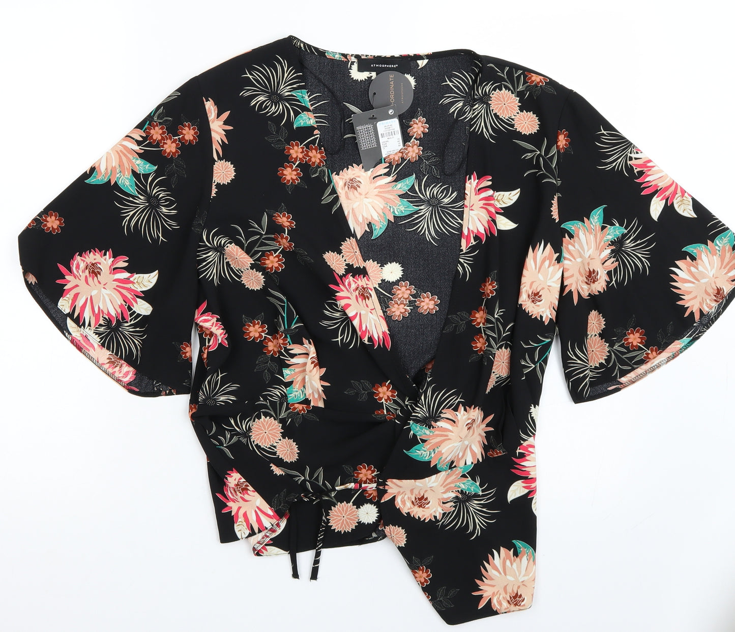 Primark Womens Black Floral  Basic T-Shirt Size 18