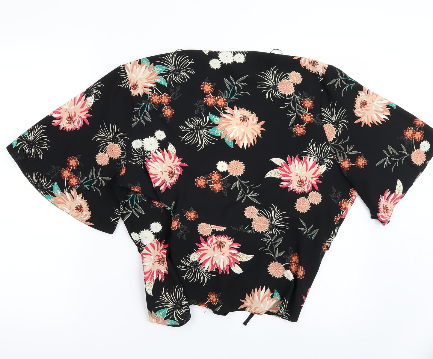 Primark Womens Black Floral  Basic T-Shirt Size 18