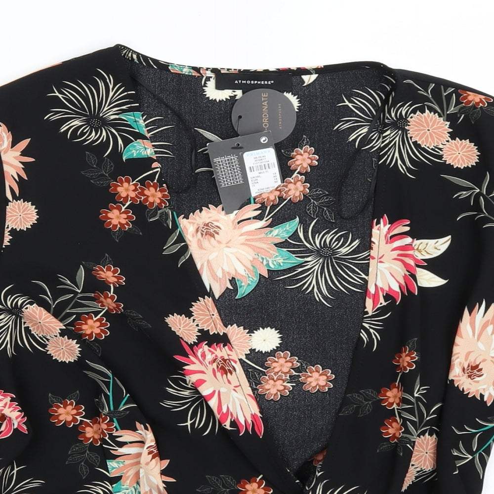 Primark Womens Black Floral  Basic T-Shirt Size 18