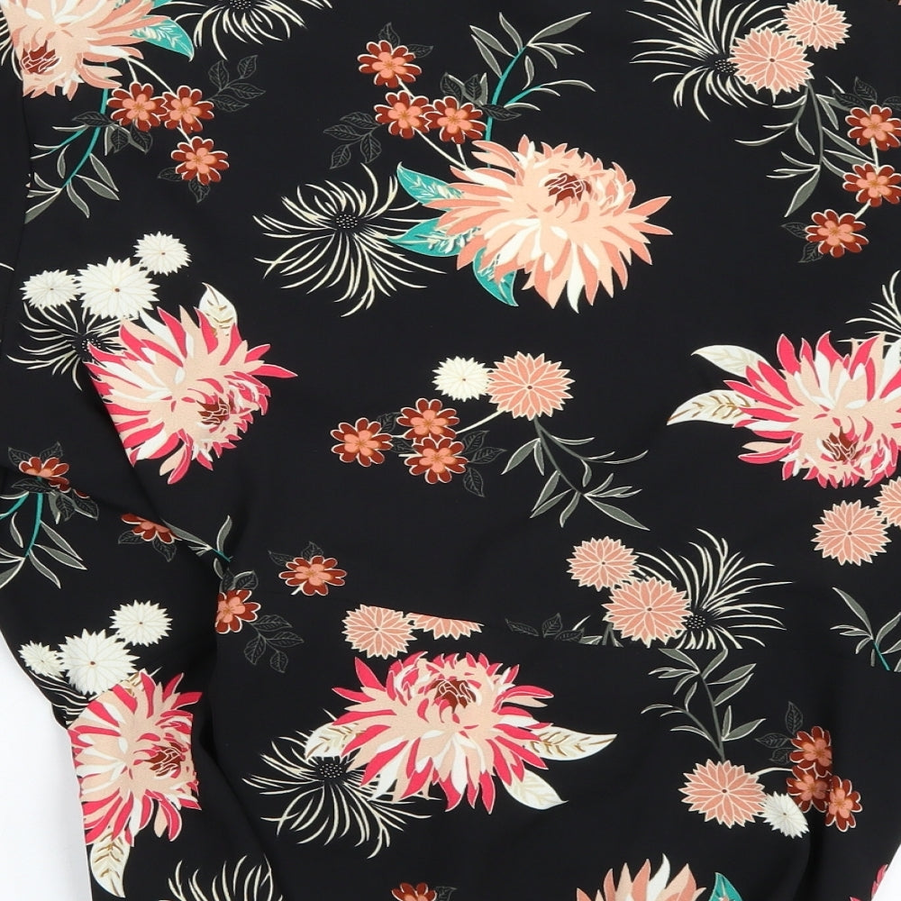Primark Womens Black Floral  Basic T-Shirt Size 18
