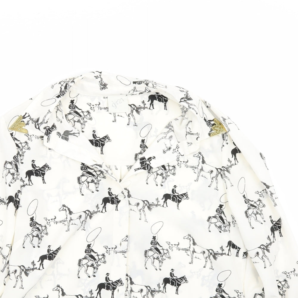 G21 Womens White   Basic Button-Up Size 10