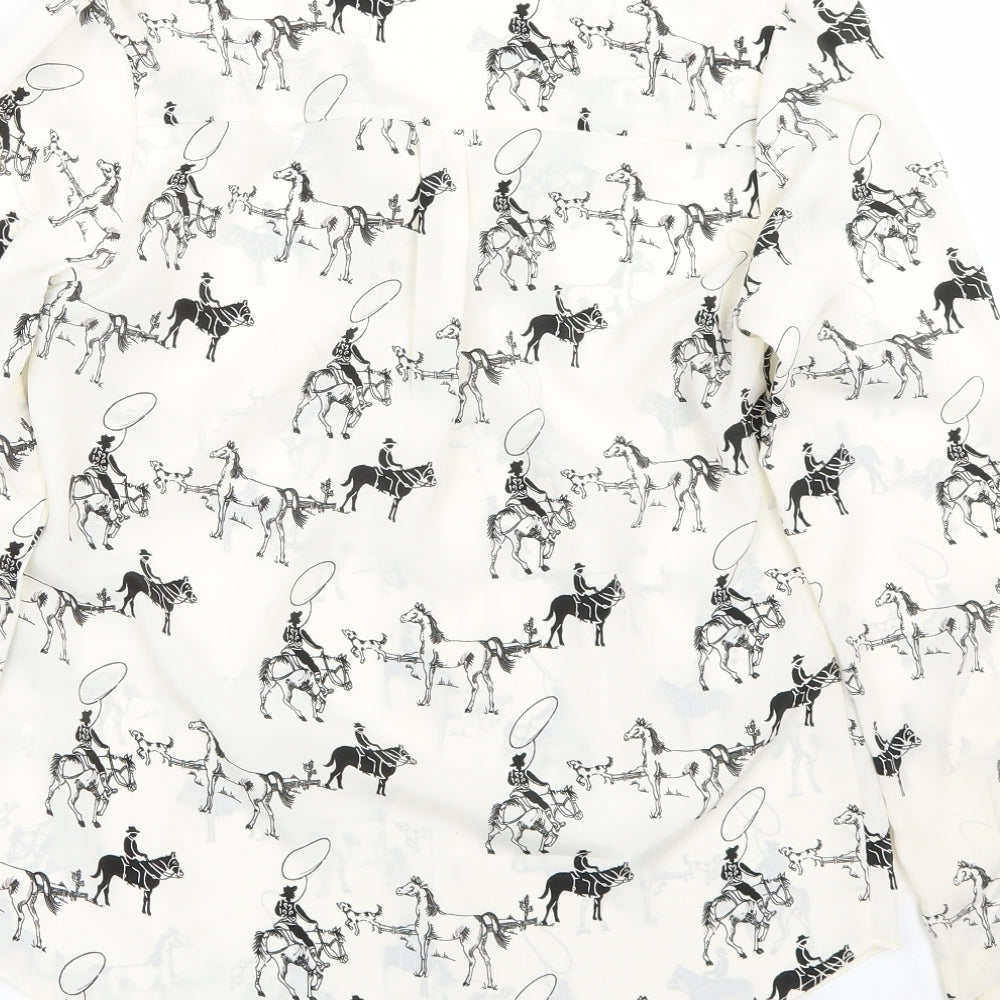 G21 Womens White   Basic Button-Up Size 10