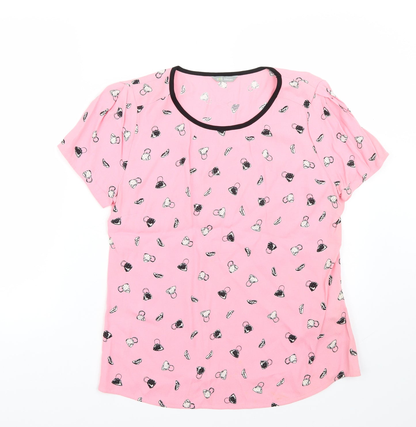 Marks and Spencer Womens Pink   Basic T-Shirt Size 10