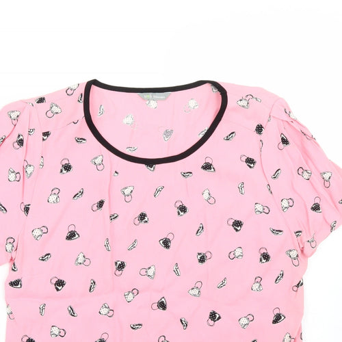Marks and Spencer Womens Pink   Basic T-Shirt Size 10