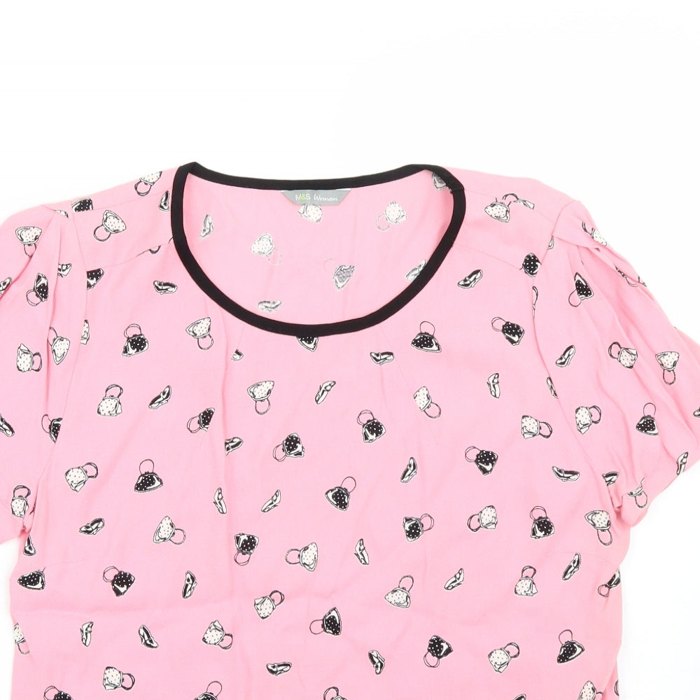 Marks and Spencer Womens Pink   Basic T-Shirt Size 10