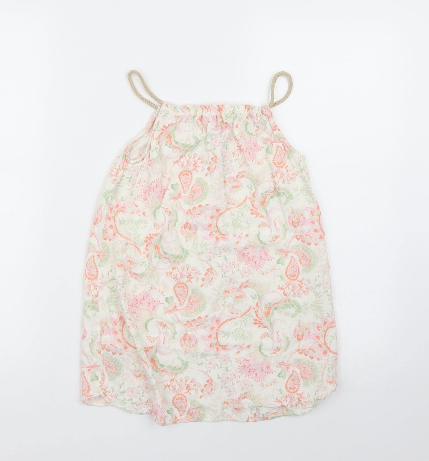 NEXT Girls White Floral  Basic T-Shirt Size 6 Years