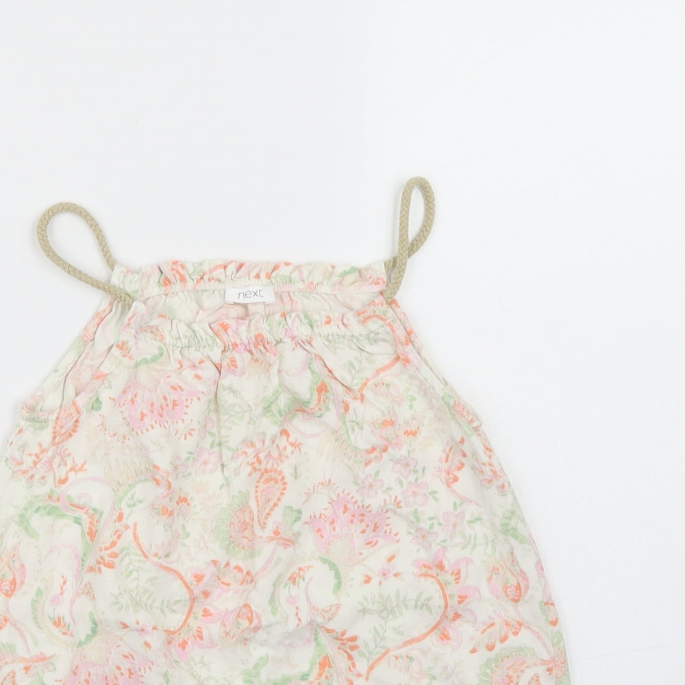 NEXT Girls White Floral  Basic T-Shirt Size 6 Years