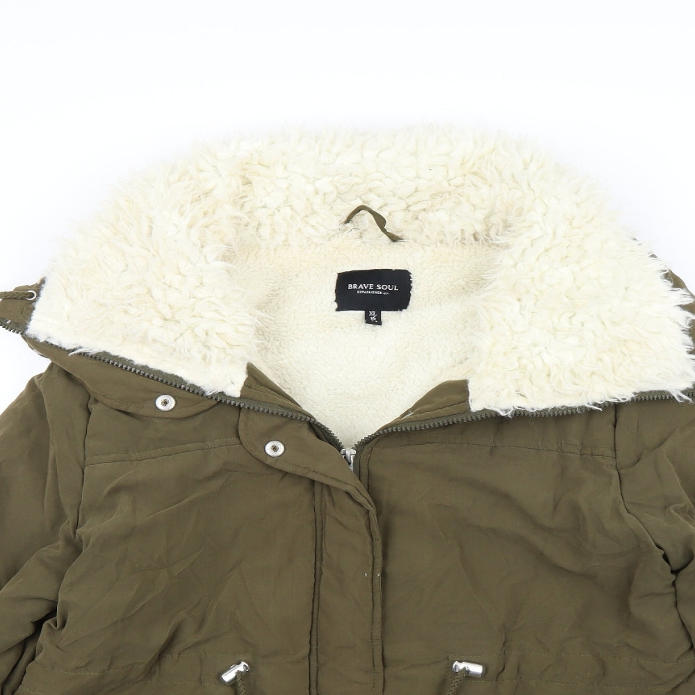 Brave Soul Womens Green   Jacket Coat Size XL