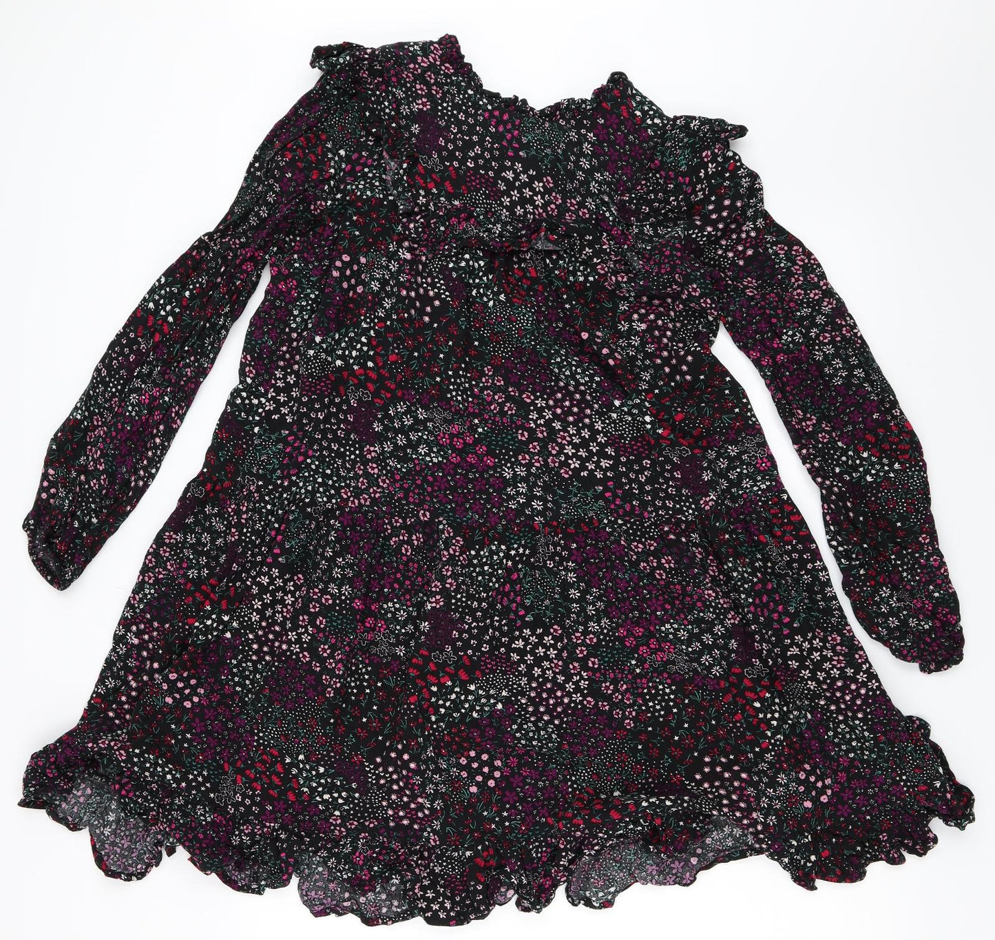 George Girls Black Floral  Trapeze & Swing  Size 12-13 Years