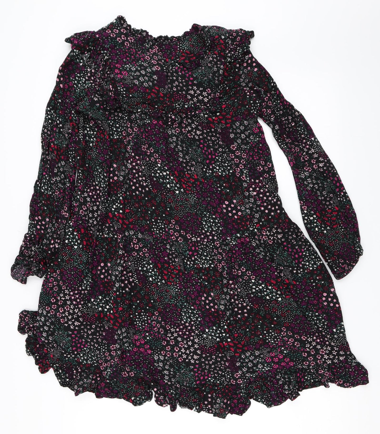 George Girls Black Floral  Trapeze & Swing  Size 12-13 Years