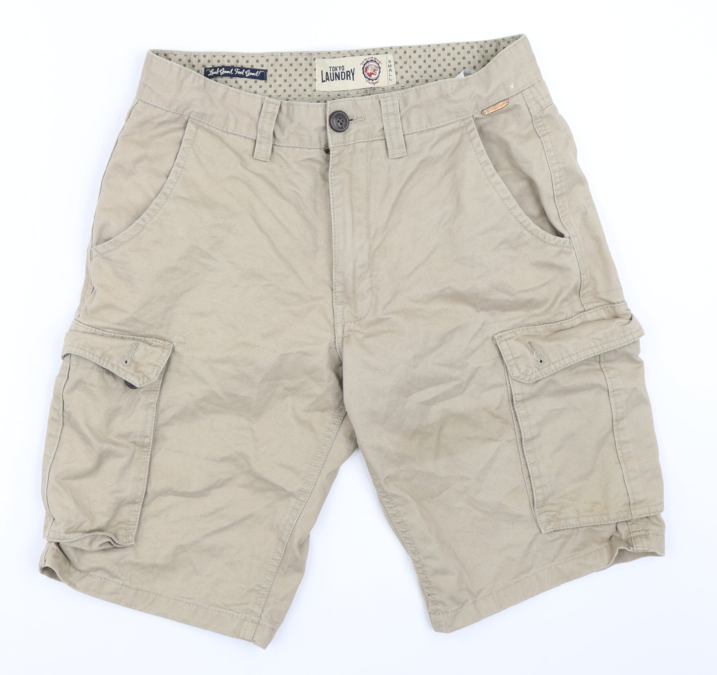 Tokyo Laundry Mens Beige   Chino Shorts Size S