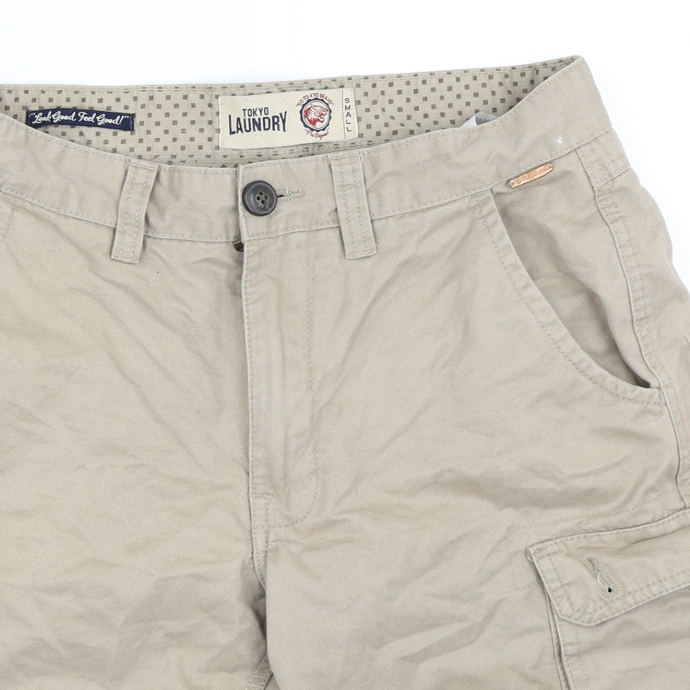 Tokyo Laundry Mens Beige   Chino Shorts Size S
