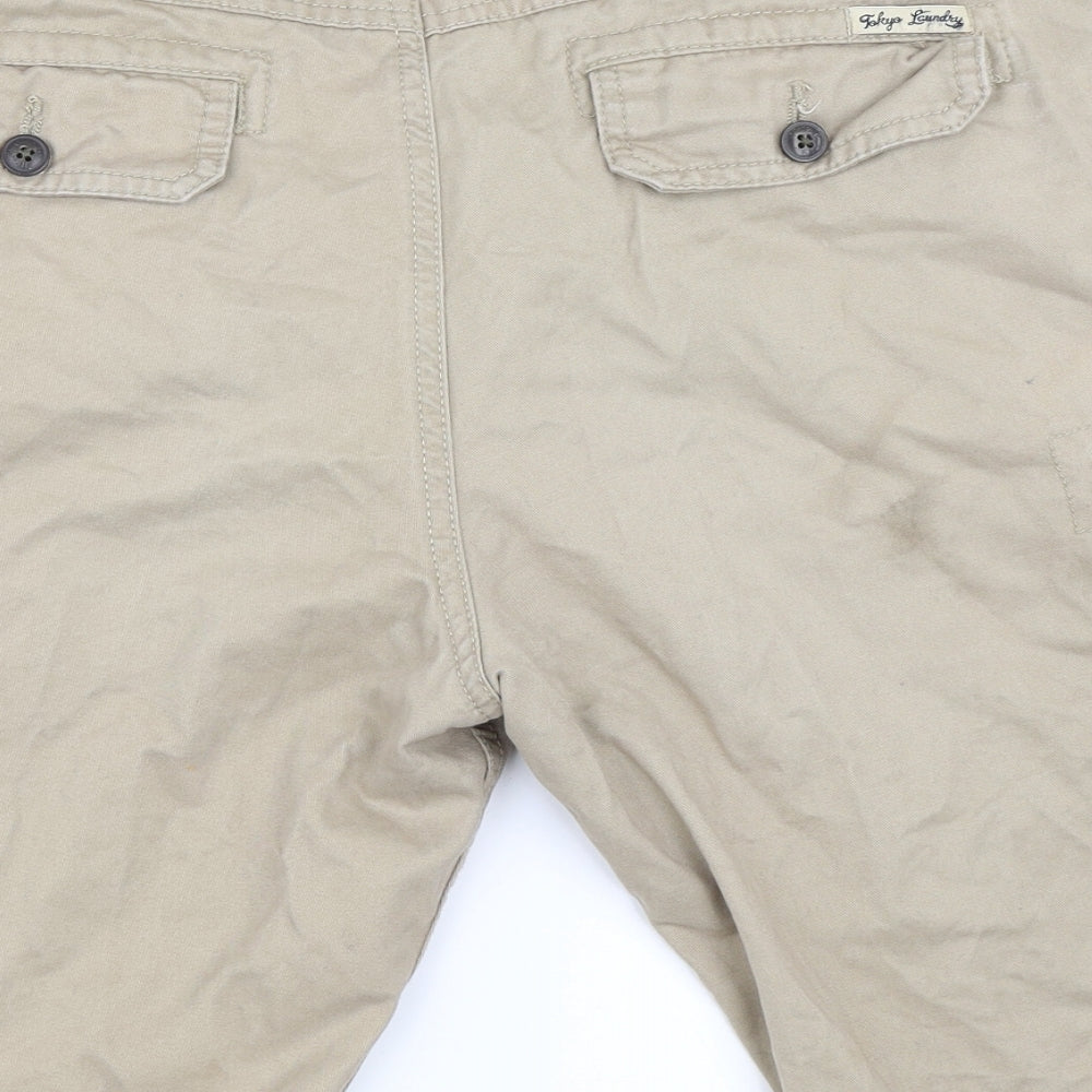 Tokyo Laundry Mens Beige   Chino Shorts Size S