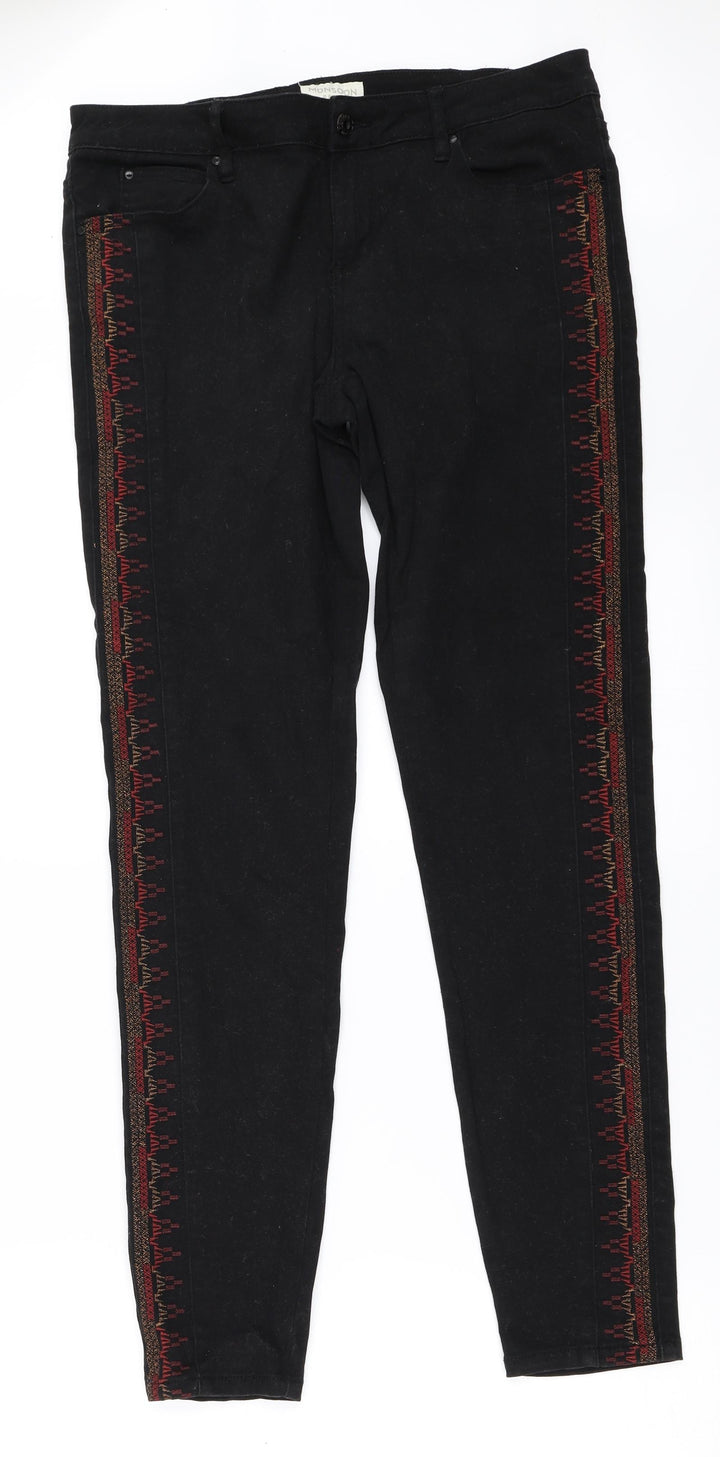 Monsoon Womens Black Denim Skinny Jeans Size 12 L30 in