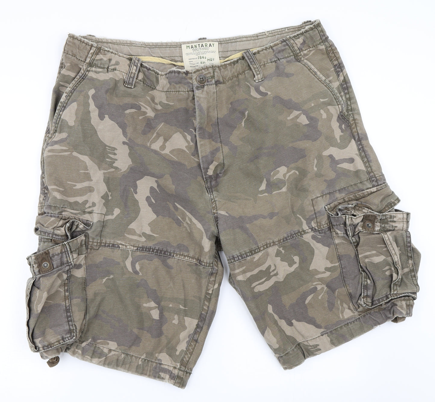 Mantaray Mens Green Camouflage  Bermuda Shorts Size 42 in