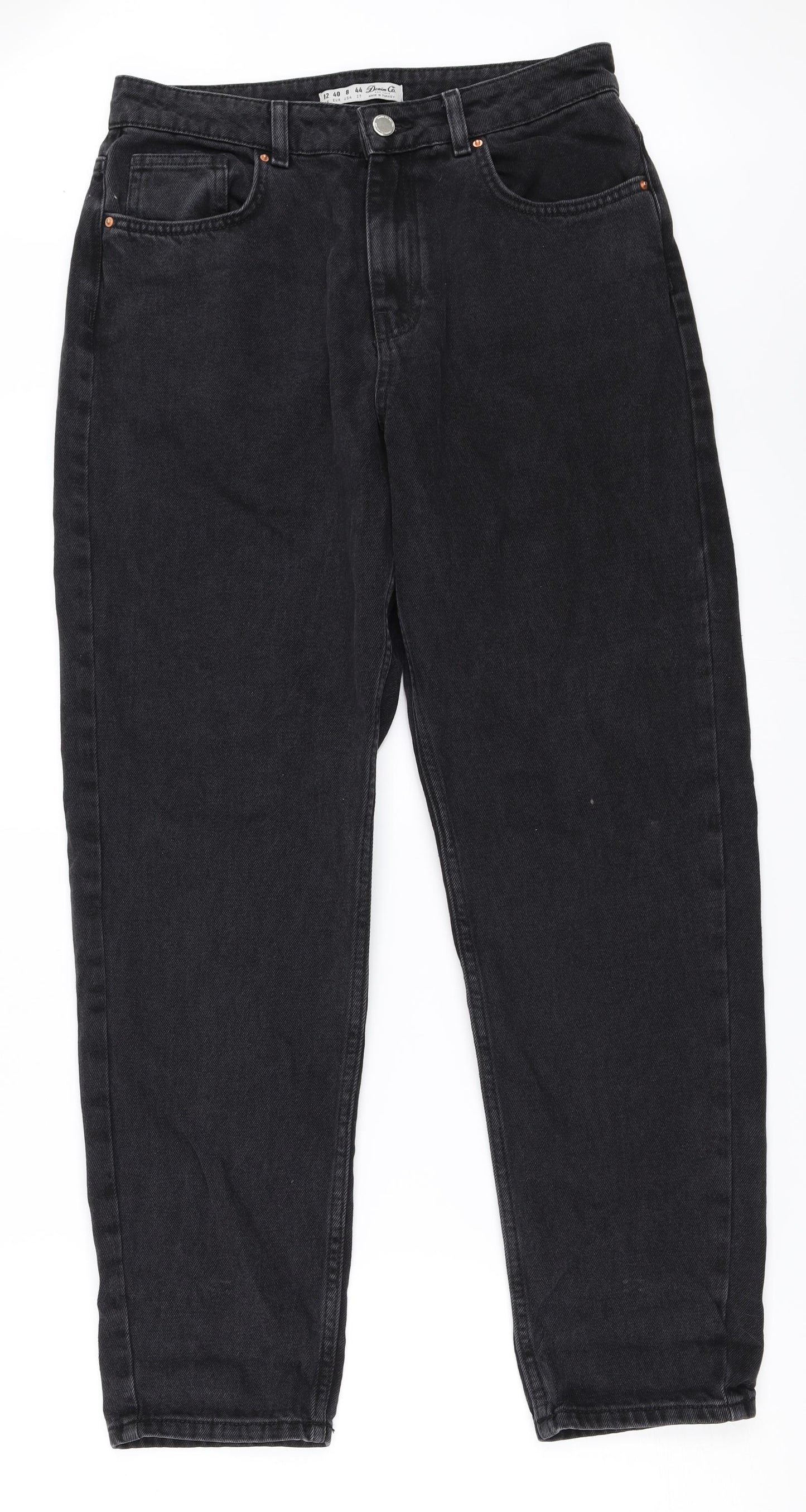 Primark Womens Black  Denim Mom Jeans Size 12 L29 in