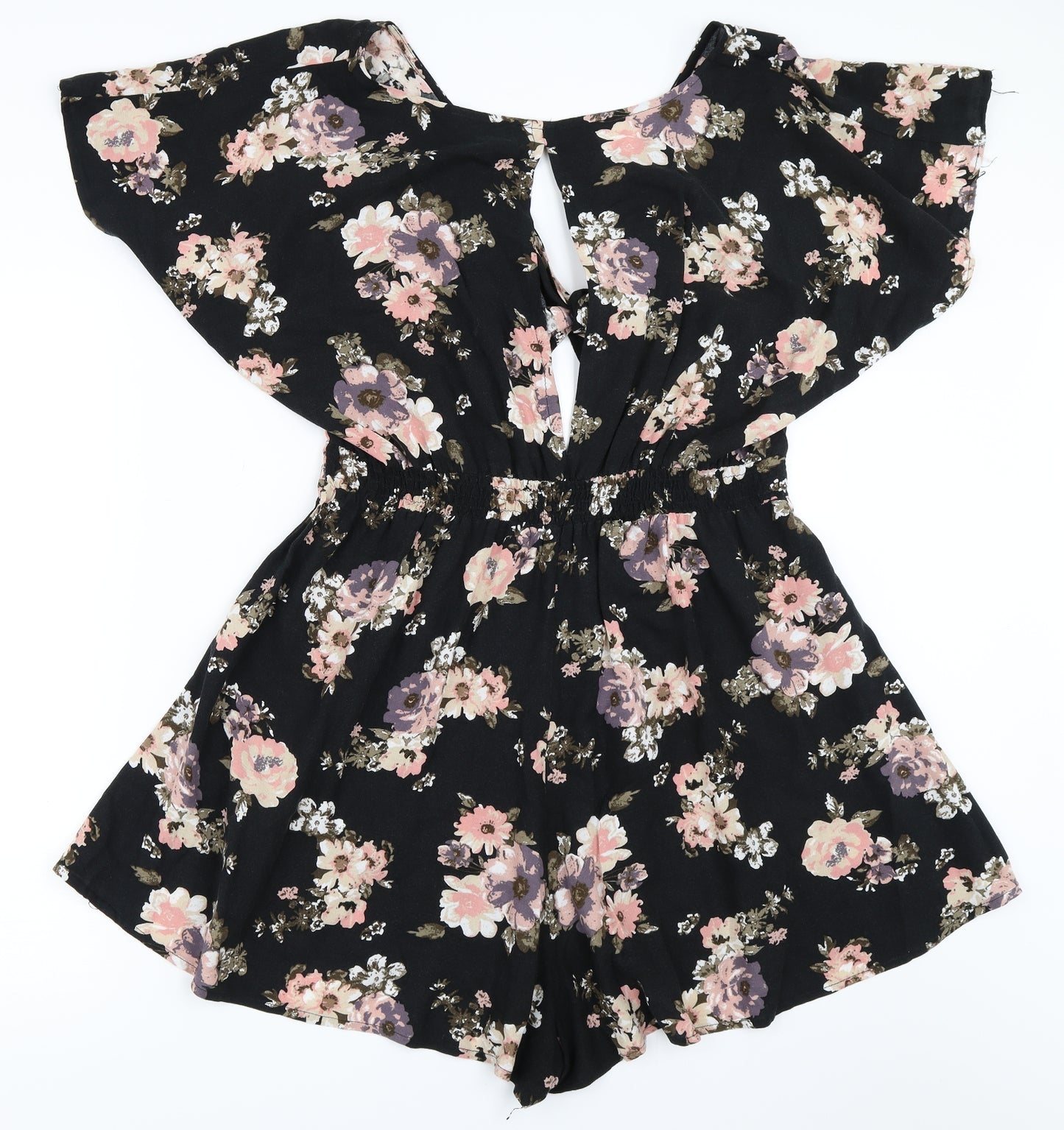 Atmosphere Womens Black Floral  Playsuit One-Piece Size 14