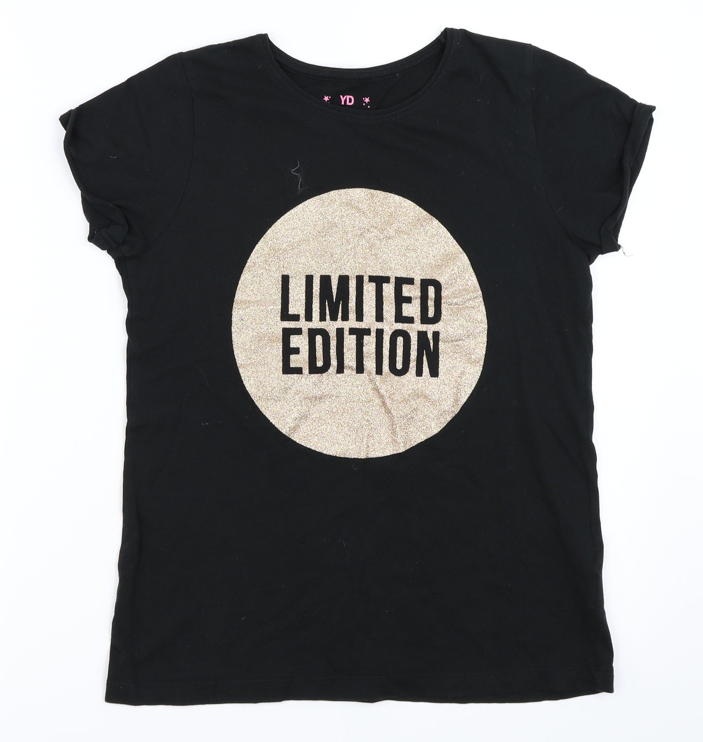YD Girls Black   Basic T-Shirt Size 12-13 Years