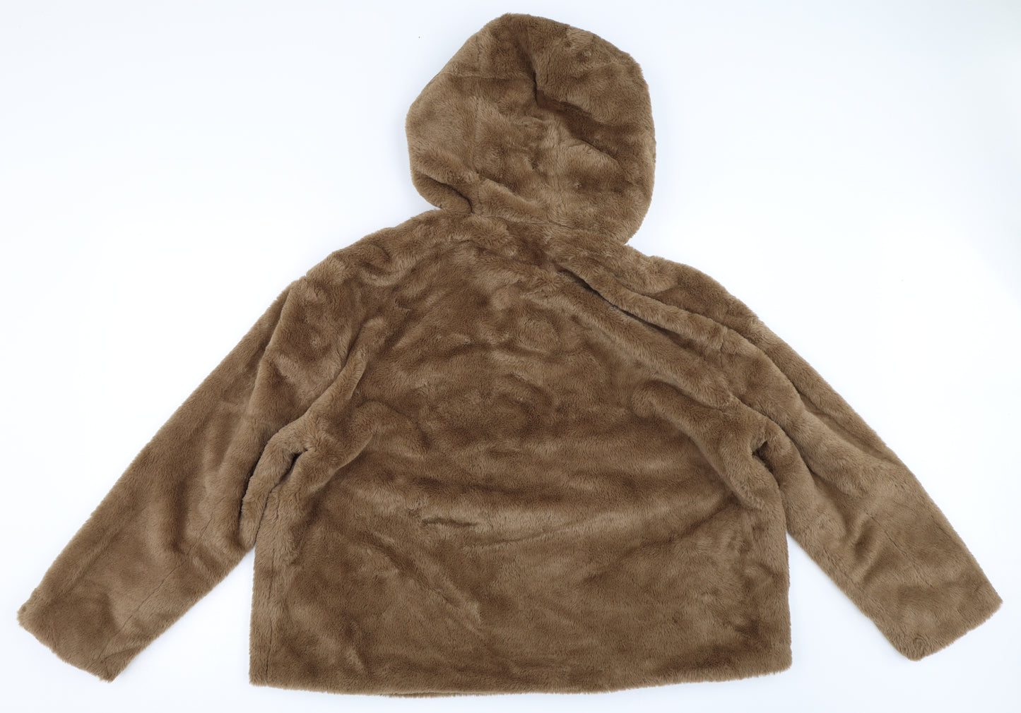 Primark Womens Brown   Overcoat Coat Size L  - Faux Fur Coat