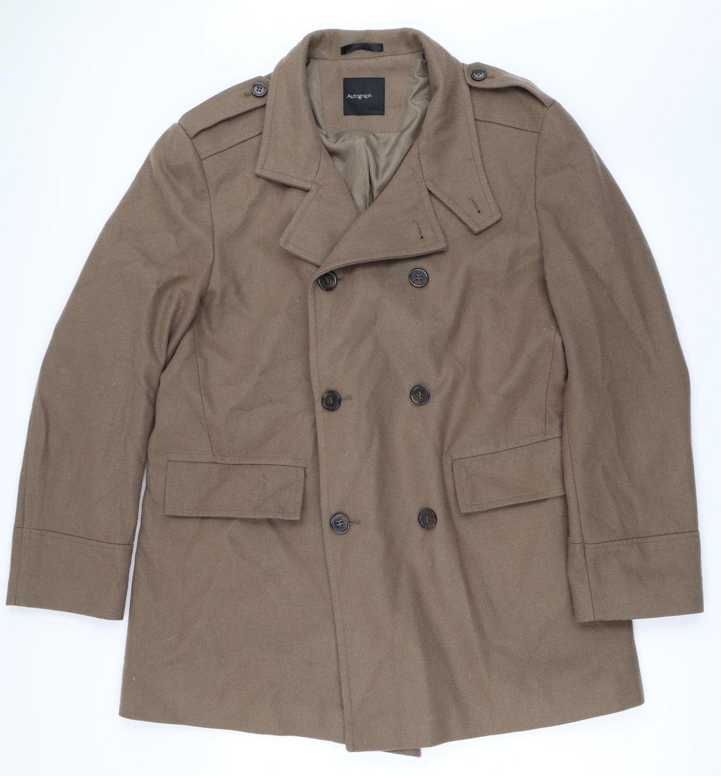 Marks and Spencer Mens Beige   Overcoat Coat Size L