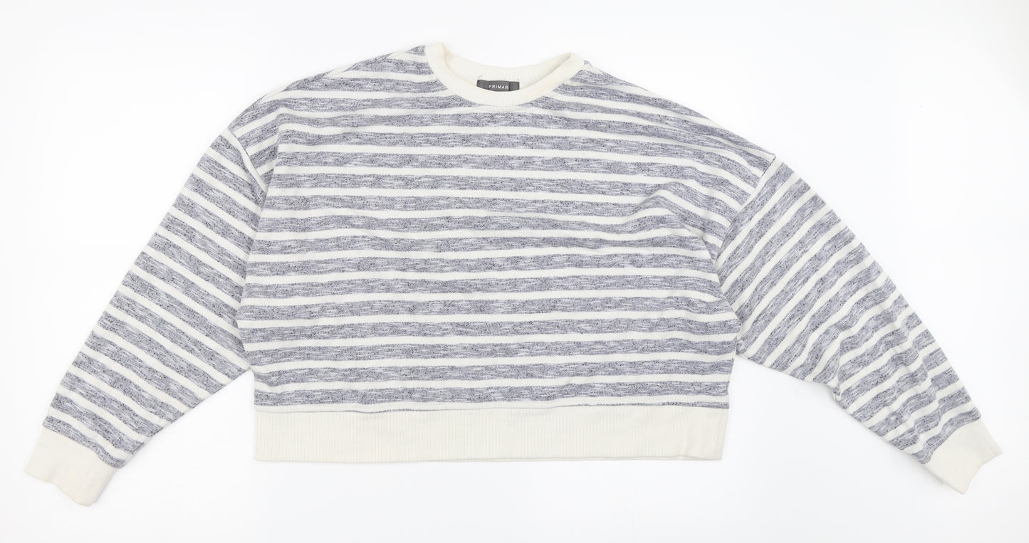 Primark Womens Blue Striped  Pullover Sweatshirt Size 14