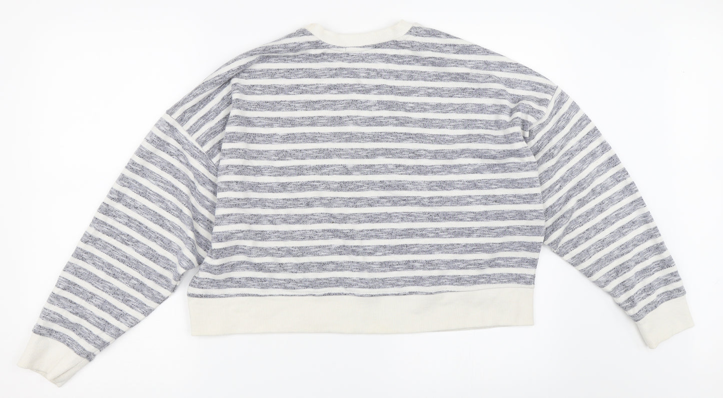 Primark Womens Blue Striped  Pullover Sweatshirt Size 14