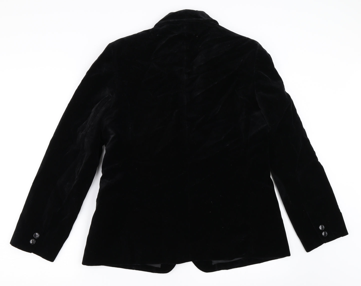 St Michael Womens Black  Velour Jacket Blazer Size 16