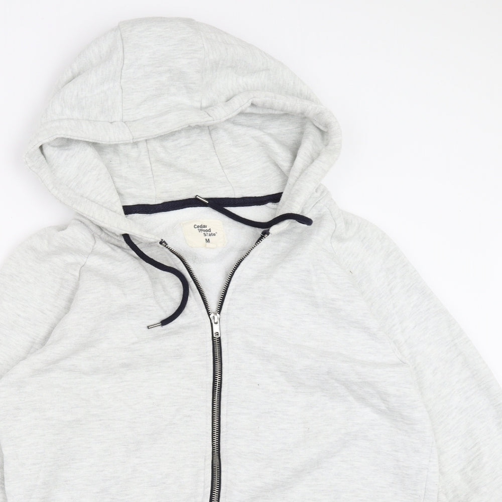 Cedar Wood State Mens Grey   Full Zip Hoodie Size M