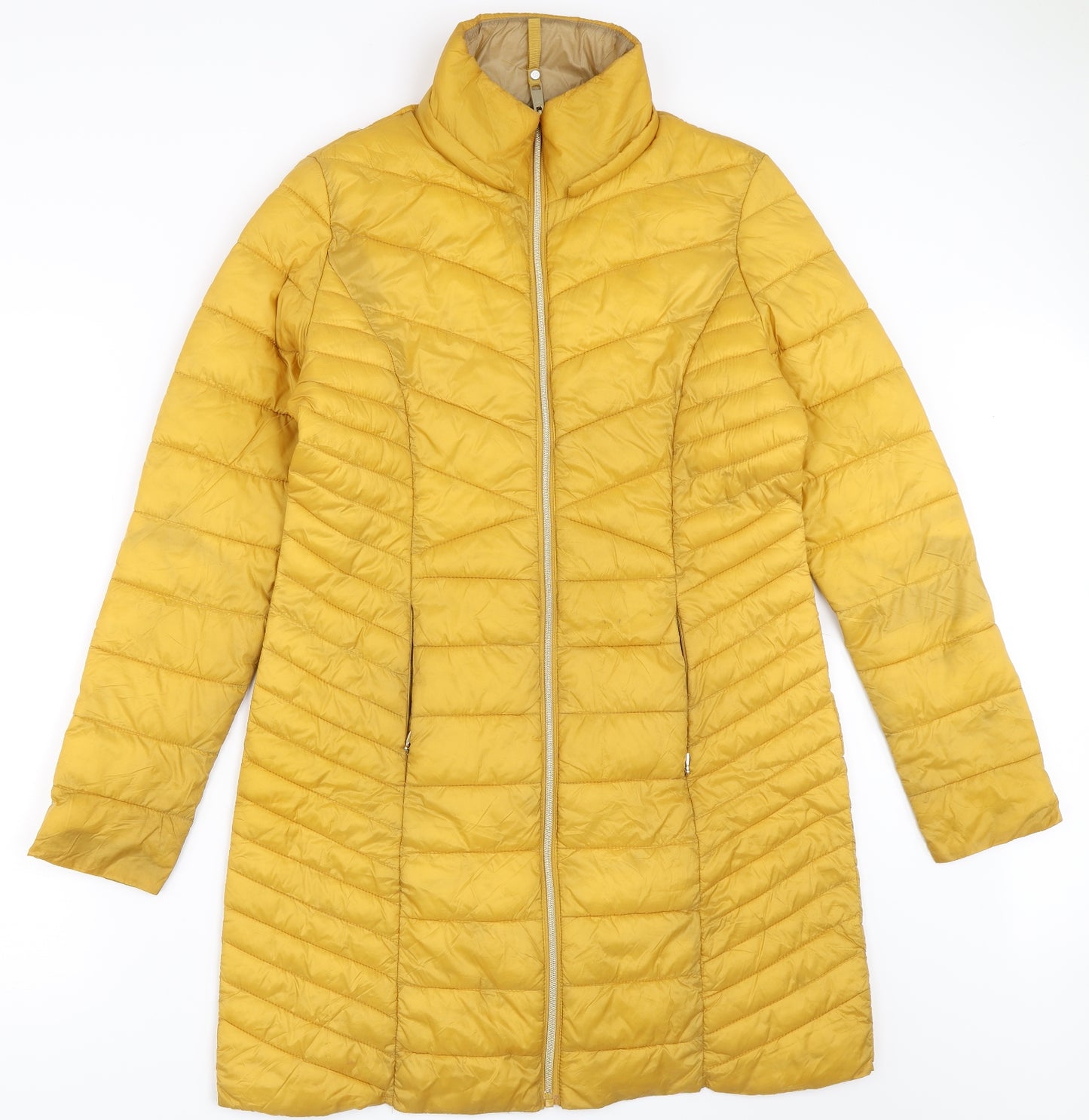 F&F Womens Yellow   Puffer Jacket Coat Size 12