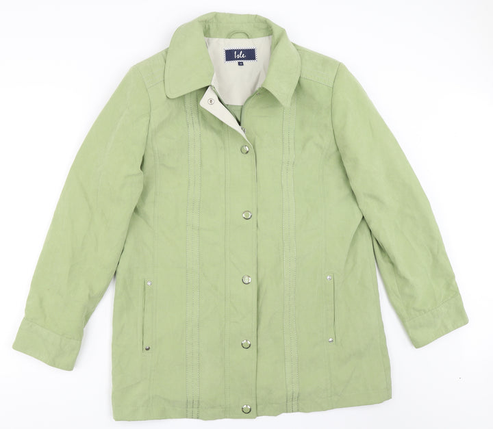 Isle Womens Green Jacket Coat Size 12