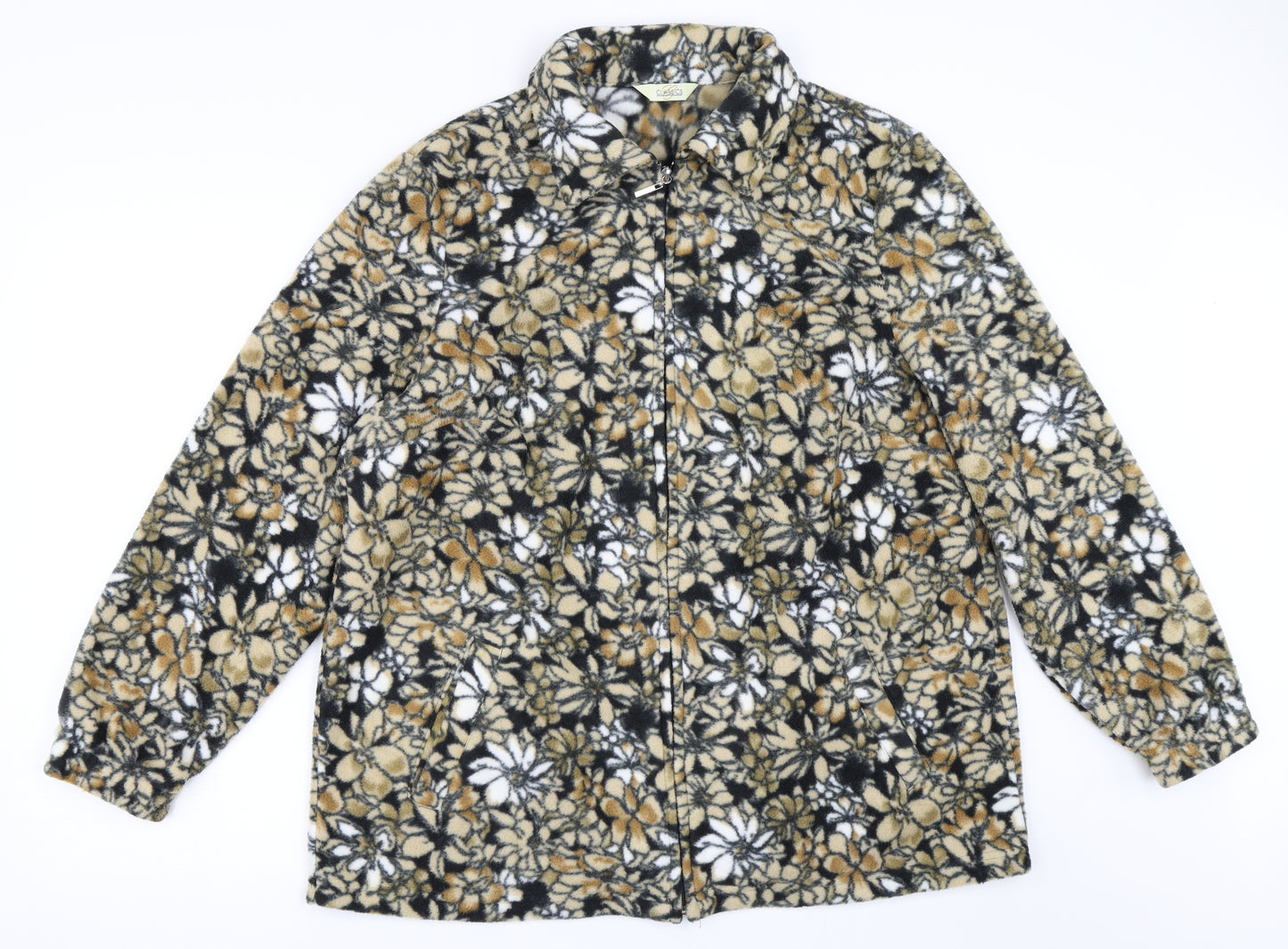 Classics Womens Beige Floral  Jacket  Size 16
