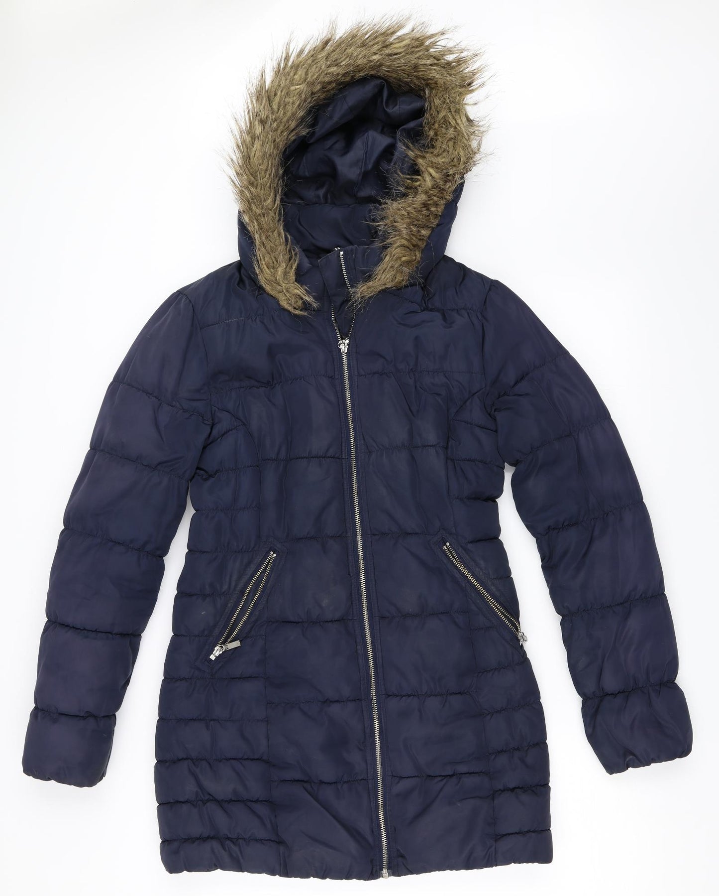 H&M Womens Blue   Puffer Jacket Coat Size 36
